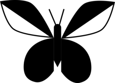 Butterfly With Wings Like Leaves Sketch Style Svg Vector, Free Vectors File